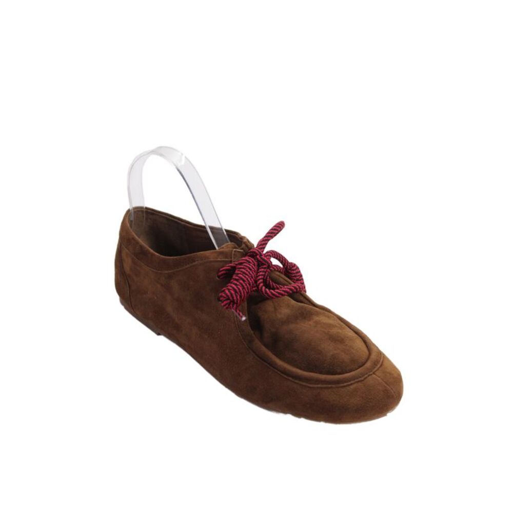 Charlotte Stone Womens Suede Lace Up Ballet Loafers Brown Size 10
